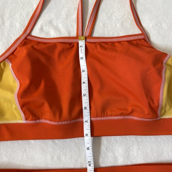 Lands End 2 piece swimsuit women’s size 16 in orange and yellow - Picture 7 of 7